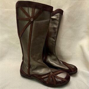 Diesel Brown and Silver Winter Boots